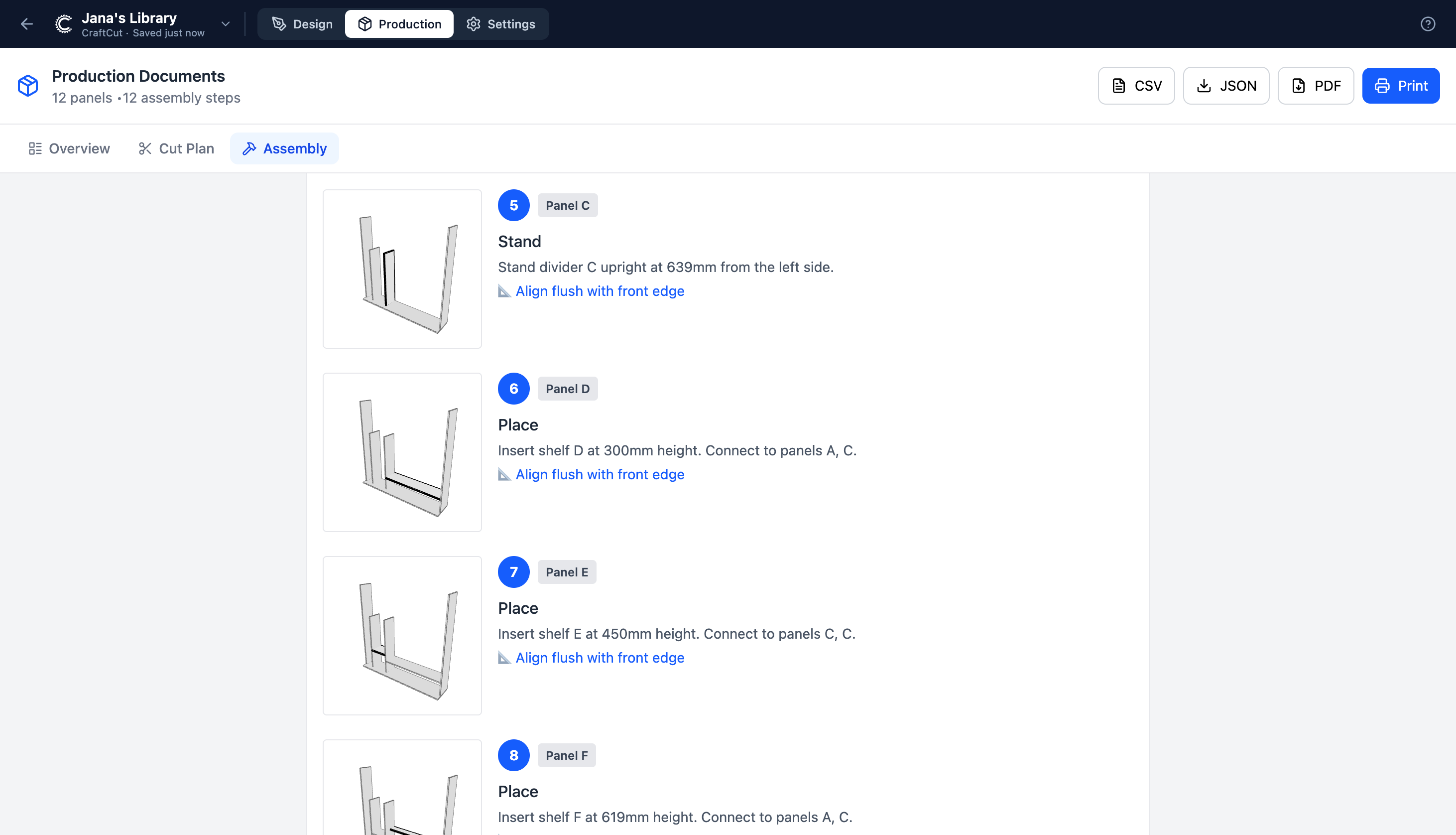 Step-by-step assembly instructions with 3D illustrations